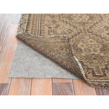 Load image into Gallery viewer, 3&#39;x4&#39;1&quot; Tortilla Brown, Pure Wool, Hand Knotted, Semi Antique Persian Shiraz, Worn Down, Oriental Rug FWR496830