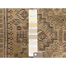 Load image into Gallery viewer, 3&#39;x4&#39;1&quot; Tortilla Brown, Pure Wool, Hand Knotted, Semi Antique Persian Shiraz, Worn Down, Oriental Rug FWR496830