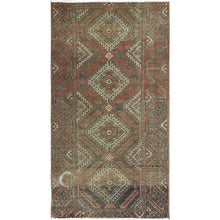 Load image into Gallery viewer, 3&#39;x5&#39;5&quot; Burnt Umber Brown, Bohemian Vintage Persian Baluch, Sheared Low, Worn Wool, Hand Knotted Oriental Rug FWR496836
