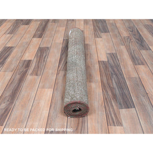 3'x5'5" Burnt Umber Brown, Bohemian Vintage Persian Baluch, Sheared Low, Worn Wool, Hand Knotted Oriental Rug FWR496836