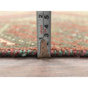 3'x5'5" Burnt Umber Brown, Bohemian Vintage Persian Baluch, Sheared Low, Worn Wool, Hand Knotted Oriental Rug FWR496836