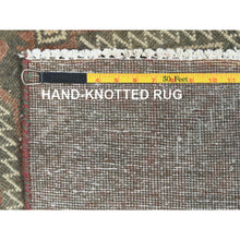 Load image into Gallery viewer, 3&#39;x5&#39;5&quot; Burnt Umber Brown, Bohemian Vintage Persian Baluch, Sheared Low, Worn Wool, Hand Knotted Oriental Rug FWR496836