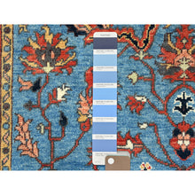Load image into Gallery viewer, 3&#39;10&quot;x5&#39;9&quot; Air Force Blue, Afghan Peshawar with All Over Heriz Design Vegetable Dyes, Natural Wool Hand Knotted, Oriental Rug FWR496998