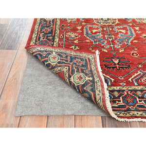 3'1"x4'10" Imperial Red, Pure Wool Hand Knotted, Afghan Peshawar with All Over Heriz Design Natural Dyes, Oriental Rug FWR497022