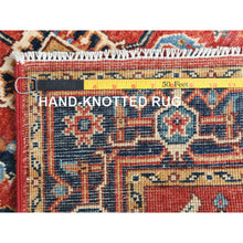 Load image into Gallery viewer, 3&#39;x5&#39; Imperial Red, Pure Wool Hand Knotted, Afghan Peshawar with All Over Heriz Design Natural Dyes, Oriental Rug FWR497058