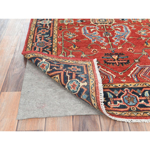 3'1"x4'9" Imperial Red, Soft Wool Hand Knotted, Afghan Peshawar with All Over Heriz Design Natural Dyes, Oriental Rug FWR497064