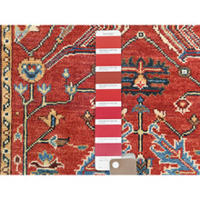 Load image into Gallery viewer, 3&#39;1&quot;x4&#39;9&quot; Imperial Red, Soft Wool Hand Knotted, Afghan Peshawar with All Over Heriz Design Natural Dyes, Oriental Rug FWR497064