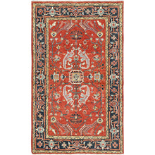 Load image into Gallery viewer, 3&#39;x4&#39;10&quot; Imperial Red, Natural Wool Hand Knotted, Afghan Peshawar with All Over Heriz Design Vegetable Dyes, Oriental Rug FWR497076