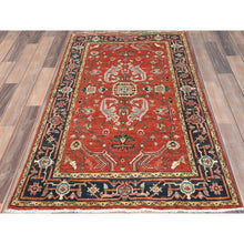 Load image into Gallery viewer, 3&#39;x4&#39;10&quot; Imperial Red, Natural Wool Hand Knotted, Afghan Peshawar with All Over Heriz Design Vegetable Dyes, Oriental Rug FWR497076