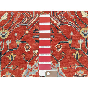 3'x4'10" Imperial Red, Natural Wool Hand Knotted, Afghan Peshawar with All Over Heriz Design Vegetable Dyes, Oriental Rug FWR497076