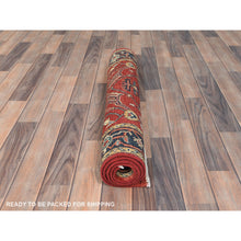 Load image into Gallery viewer, 3&#39;x4&#39;10&quot; Imperial Red, Natural Wool Hand Knotted, Afghan Peshawar with All Over Heriz Design Vegetable Dyes, Oriental Rug FWR497076