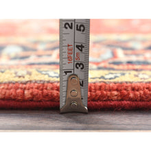 Load image into Gallery viewer, 3&#39;x4&#39;10&quot; Imperial Red, Natural Wool Hand Knotted, Afghan Peshawar with All Over Heriz Design Vegetable Dyes, Oriental Rug FWR497076