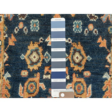 Load image into Gallery viewer, 2&#39;x3&#39; Yale Blue, Afghan Peshawar with All Over Heriz Design, Natural Dyes, Soft Wool, Hand Knotted, Mat, Oriental Rug FWR497136