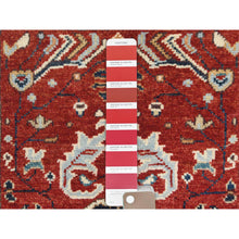 Load image into Gallery viewer, 2&#39;x2&#39;10&quot; Imperial Red, 100% Wool Hand Knotted, Afghan Peshawar with All Over Heriz Design Natural Dyes, Mat Oriental Rug FWR497160