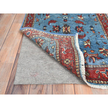 Load image into Gallery viewer, 2&#39;1&quot;x2&#39;10&quot; Carolina Blue, Afghan Peshawar with All Over Heriz Design, Natural Dyes, Organic Wool, Hand Knotted, Mat Oriental Rug FWR497226