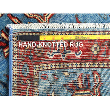 Load image into Gallery viewer, 2&#39;1&quot;x2&#39;10&quot; Carolina Blue, Afghan Peshawar with All Over Heriz Design, Natural Dyes, Organic Wool, Hand Knotted, Mat Oriental Rug FWR497226