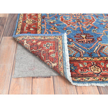Load image into Gallery viewer, 2&#39;10&quot;x4&#39;7&quot; Turkish Blue, Afghan Peshawar with All Over Heriz Design, Natural Dyes, Pure Wool, Hand Knotted, Oriental Rug FWR497490