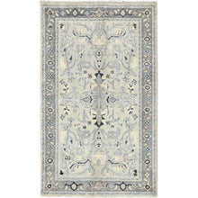 Load image into Gallery viewer, 2&#39;10&quot;x4&#39;10&quot; Beige, Afghan Peshawar with All Over Heriz Design, Natural Dyes, Natural Wool, Hand Knotted, Oriental Rug FWR497508