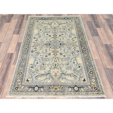 Load image into Gallery viewer, 2&#39;10&quot;x4&#39;10&quot; Beige, Afghan Peshawar with All Over Heriz Design Natural Dyes, Organic Wool, Hand Knotted, Oriental Rug FWR497514