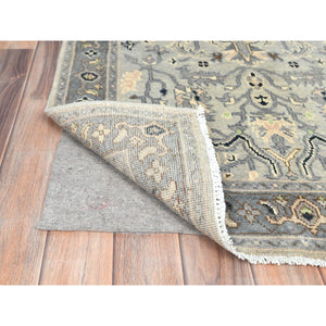 2'10"x4'10" Beige, Afghan Peshawar with All Over Heriz Design Natural Dyes, Organic Wool, Hand Knotted, Oriental Rug FWR497514