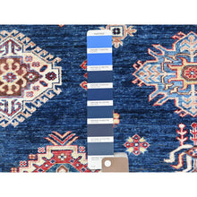 Load image into Gallery viewer, 12&#39;x15&#39;9&quot; Azure Blue, Afghan Super Kazak, with Geometric Medallions Design, Natural Dyes, Densely Woven, 100% Wool, Hand Knotted, Rectangle, oversize Oriental Rug FWR497556