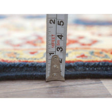 Load image into Gallery viewer, 3&#39;x18&#39;6&quot; Yale Blue, Soft Wool Hand Knotted, Special Kazak with Geometric Pattern Natural Dyes, XL Runner Oriental Rug FWR497676