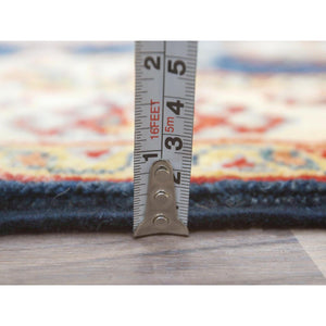 3'x18'6" Yale Blue, Soft Wool Hand Knotted, Special Kazak with Geometric Pattern Natural Dyes, XL Runner Oriental Rug FWR497676