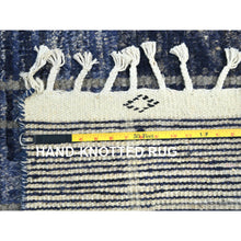 Load image into Gallery viewer, 9&#39;x12&#39;5&quot; Denim Blue, Hand Knotted Ben Ourain Moroccan Berber Influence Shilhah Design, Natural Dyes Extra Soft Wool, Oriental Rug FWR497790