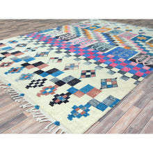 Load image into Gallery viewer, 9&#39;x12&#39;4&quot; Colorful Arts and Crafts Moroccan Berber Influence, Natural Dyes, 100% Wool, Hand Knotted, Oriental Rug FWR497880