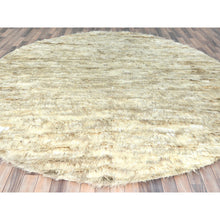 Load image into Gallery viewer, 10&#39;x10&#39; Bone Ivory, Ben Ourain Moroccan Berber Shilhah Design Natural Dyes, Organic Wool Hand Knotted, Round Oriental Rug FWR497910