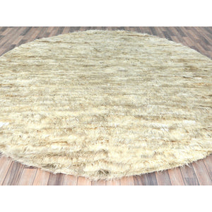 10'x10' Bone Ivory, Ben Ourain Moroccan Berber Shilhah Design Natural Dyes, Organic Wool Hand Knotted, Round Oriental Rug FWR497910