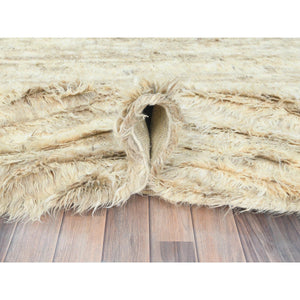10'x10' Bone Ivory, Ben Ourain Moroccan Berber Shilhah Design Natural Dyes, Organic Wool Hand Knotted, Round Oriental Rug FWR497910