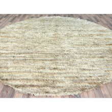 Load image into Gallery viewer, 10&#39;1&quot;x10&#39;1&quot; Bone Ivory, 100% Wool Hand Knotted, Ben Ourain Moroccan Berber Shilhah Design Natural Dyes, Round Oriental Rug FWR497916