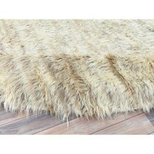 Load image into Gallery viewer, 10&#39;1&quot;x10&#39;1&quot; Bone Ivory, 100% Wool Hand Knotted, Ben Ourain Moroccan Berber Shilhah Design Natural Dyes, Round Oriental Rug FWR497916