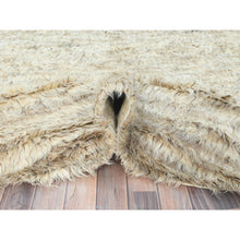 Load image into Gallery viewer, 10&#39;1&quot;x10&#39;1&quot; Bone Ivory, 100% Wool Hand Knotted, Ben Ourain Moroccan Berber Shilhah Design Natural Dyes, Round Oriental Rug FWR497916