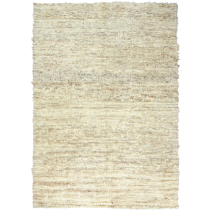12'4"x18'1" Ivory, Natural Dyes Pure Wool, Hand Knotted Ben Ourain Moroccan Berber Shilhah Design, Oversized Oriental Rug FWR497922