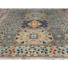 Load image into Gallery viewer, 8&#39;3&quot;x9&#39;9&quot; Cadet Gray, Armenian Inspired Caucasian Design, Soft Wool, Hand Knotted, Oriental Rug FWR4980000