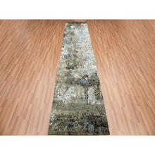 Load image into Gallery viewer, 2&#39;6&quot;x12&#39;1&quot; Brown, Hand Knotted, Modern Abstract Design, Persian Knot, All Wool Runner Oriental Rug FWR498144