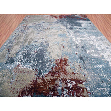 Load image into Gallery viewer, 12&#39;x15&#39;2&quot; Blue Hand Knotted, Densely Woven, Persian Knot Abstract Design All Wool, Oversized Oriental Rug FWR498216