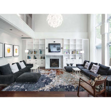 Load image into Gallery viewer, 11&#39;10&quot;x18&#39;3&quot; Gray Abstract Design, Hand Knotted with Densely Woven, Persian Knot Pure Wool Oversized Oriental Rug FWR498228