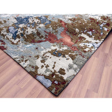 Load image into Gallery viewer, 11&#39;10&quot;x18&#39;3&quot; Gray Abstract Design, Hand Knotted with Densely Woven, Persian Knot Pure Wool Oversized Oriental Rug FWR498228