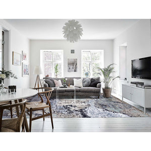 10'x13'10" White Smoke, Hand Knotted Abstract Design, Dense Weave Persian Knot, Pure Wool, Oriental Rug FWR498480