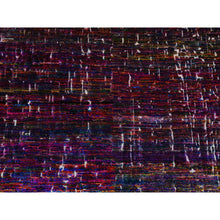 Load image into Gallery viewer, 5&#39;10&quot;x9&#39; Dark Magenta, Dense Weave Persian Knot, Sari Silk with Textured Pile Hand Knotted, Contemporary Design, Oriental Rug FWR498546