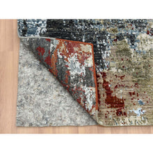 Load image into Gallery viewer, 3&#39;x5&#39;2&quot; Blue Gray, Hand Knotted Abstract Design, Densely Woven Persian Knot, Pure Wool, Oriental Rug FWR498564