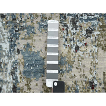 Load image into Gallery viewer, 3&#39;x5&#39;2&quot; Blue Gray, Hand Knotted Abstract Design, Densely Woven Persian Knot, Pure Wool, Oriental Rug FWR498564