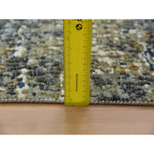 Load image into Gallery viewer, 2&#39;6&quot;x20&#39; Battleship Gray, Persian Knot Extra Soft Wool, Hand Knotted Abstract Design, Densely Woven, XL Runner Oriental Rug FWR498576