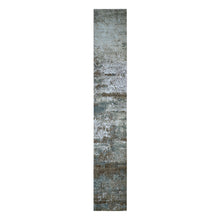 Load image into Gallery viewer, 2&#39;6&quot;x20&#39;3&quot; Ash Gray, Hand Knotted Abstract Design, Dense Weave Persian Knot, Pure Wool, XL Runner Oriental Rug FWR498594