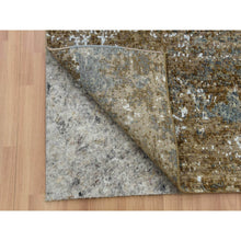 Load image into Gallery viewer, 2&#39;6&quot;x20&#39;3&quot; Ash Gray, Hand Knotted Abstract Design, Dense Weave Persian Knot, Pure Wool, XL Runner Oriental Rug FWR498594