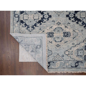 13'9"x17'9" Silver Gray, Natural Wool Hand Knotted, Anatolian Design, Supple Collection Thick and Plush, Oversized Oriental Rug FWR504144