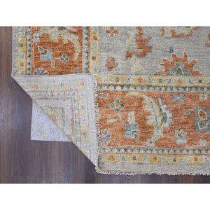 11'10"x14'9" Tan Color, Oushak Design, Supple Collection Thick and Plush, Soft Wool Hand Knotted, Oversized Oriental Rug FWR504156